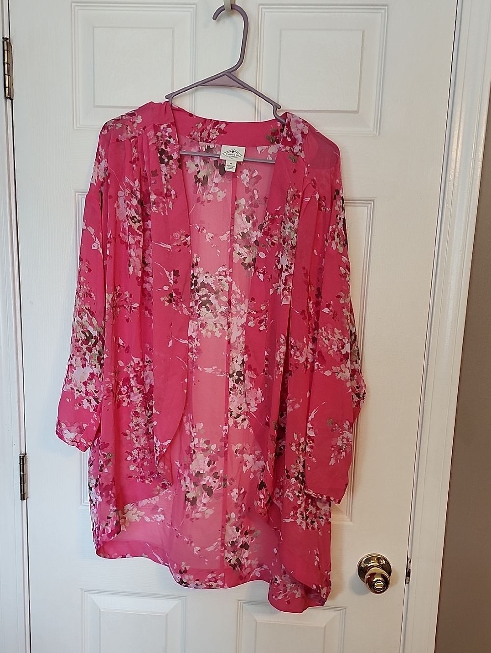 Floral Sheer Pink Kimono Cardigan